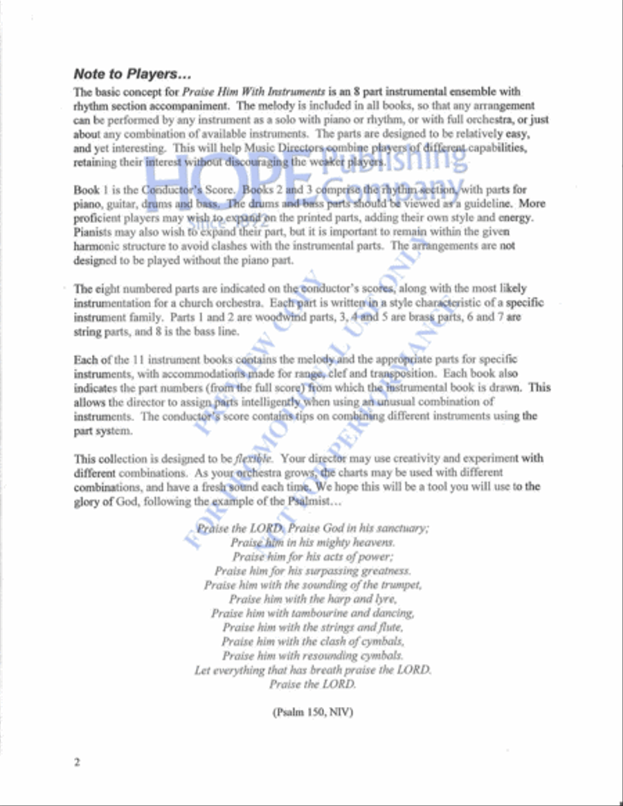 Praise Him with Instruments Orchestra scores gallery preview page 5