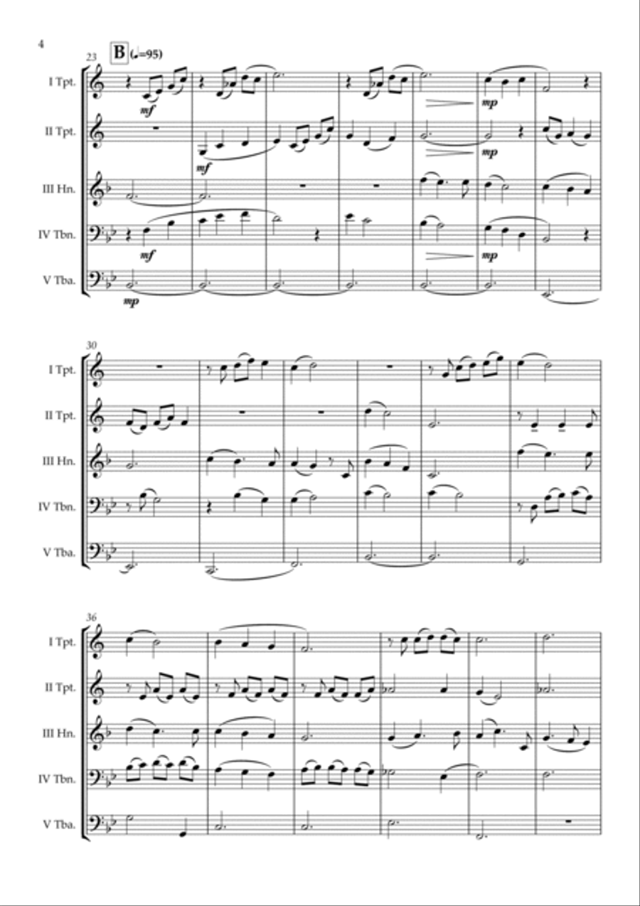 God Help The Outcasts God Help The Outcasts Brass Quintet scores gallery preview page 5