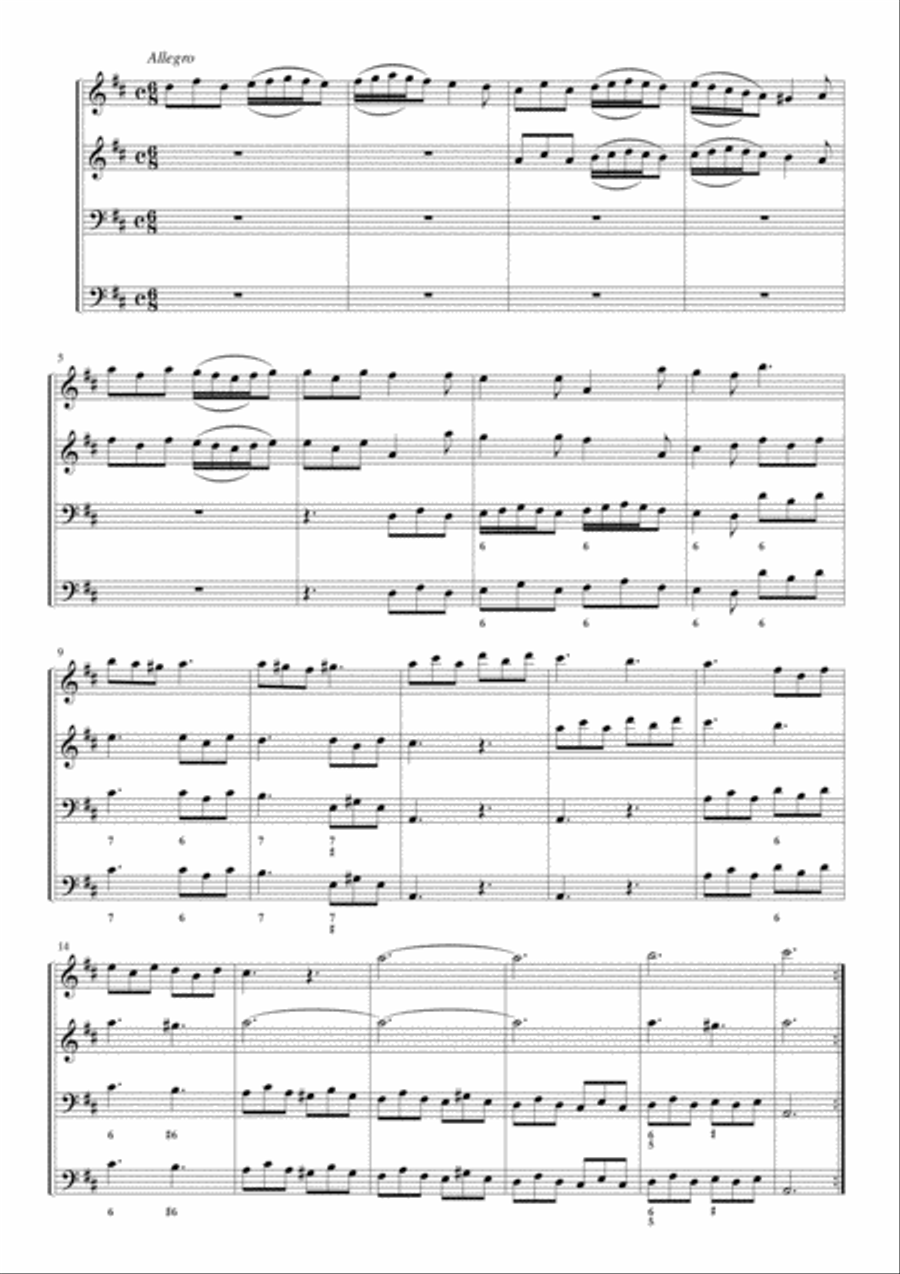 Corelli, Sonata op.3 n.2 in D major Small Ensemble scores gallery preview page 6