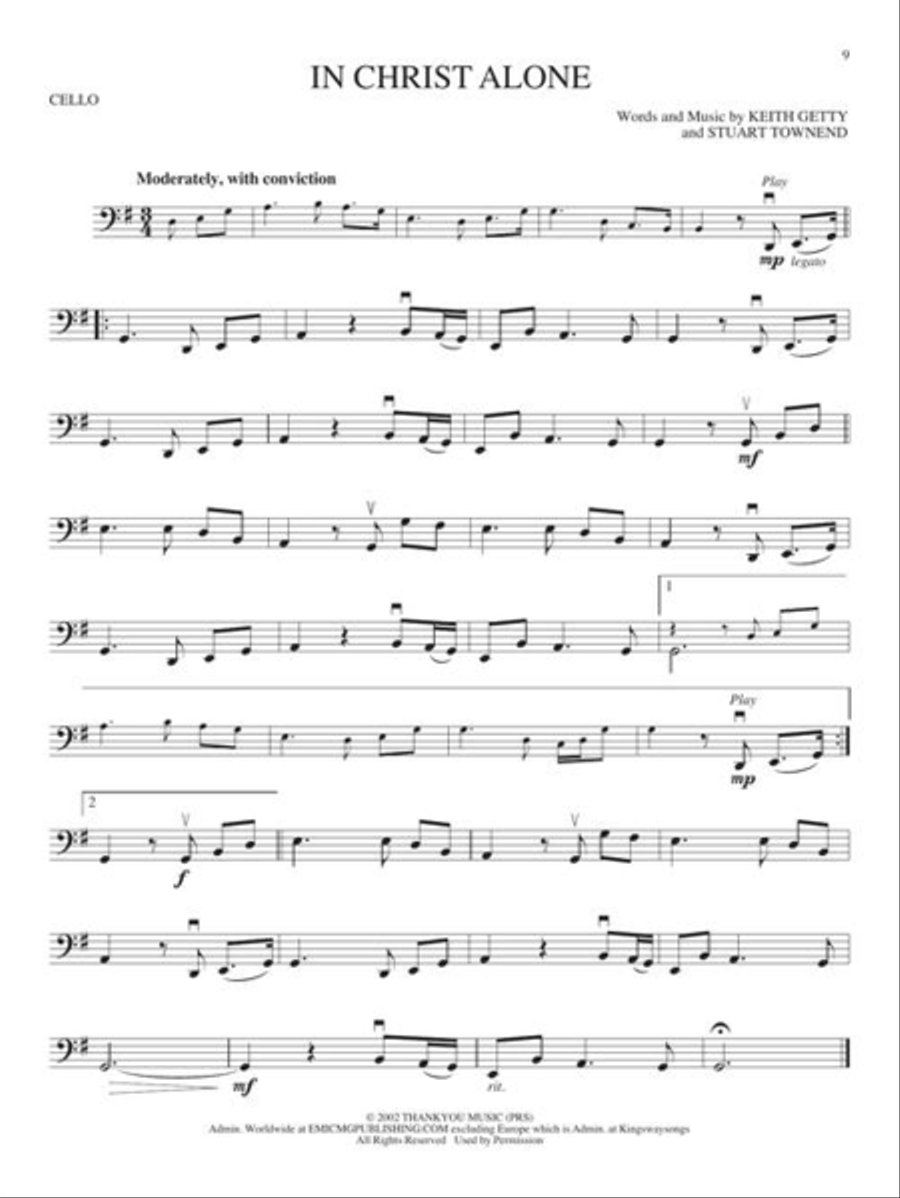 Worship Favorites Cello scores gallery preview page 5