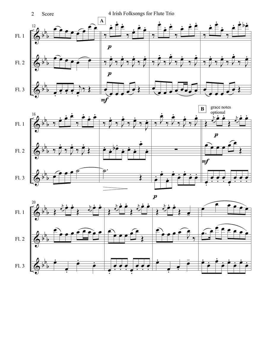 4 Irish Folksongs for Flute Trio image number null