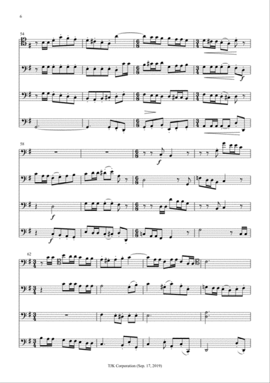 Theme and Variations, Opus 28. Score. String Quartet scores gallery preview page 6