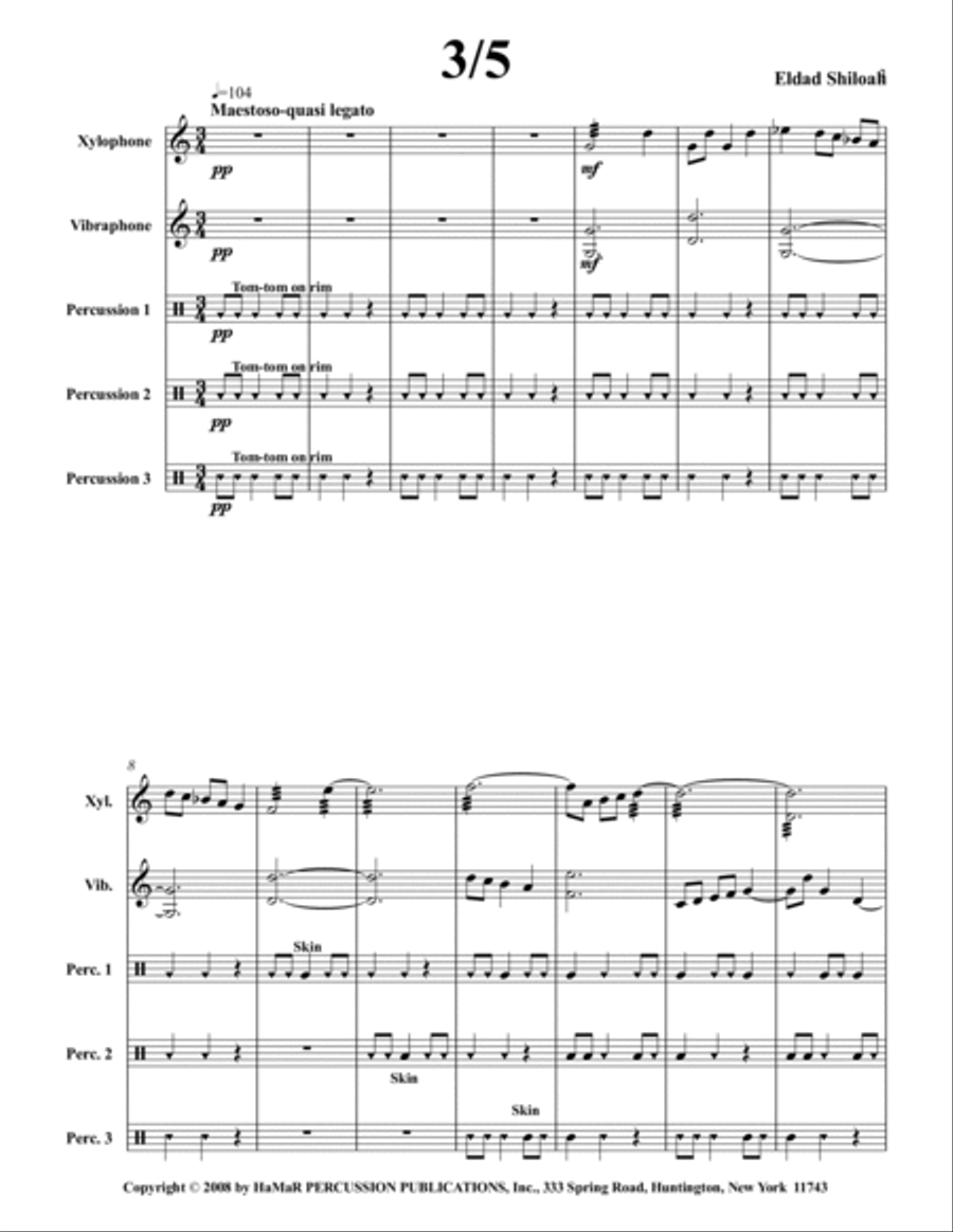 3/5 Percussion Quintet 3/5 Percussion Quintet Percussion scores gallery preview page 3