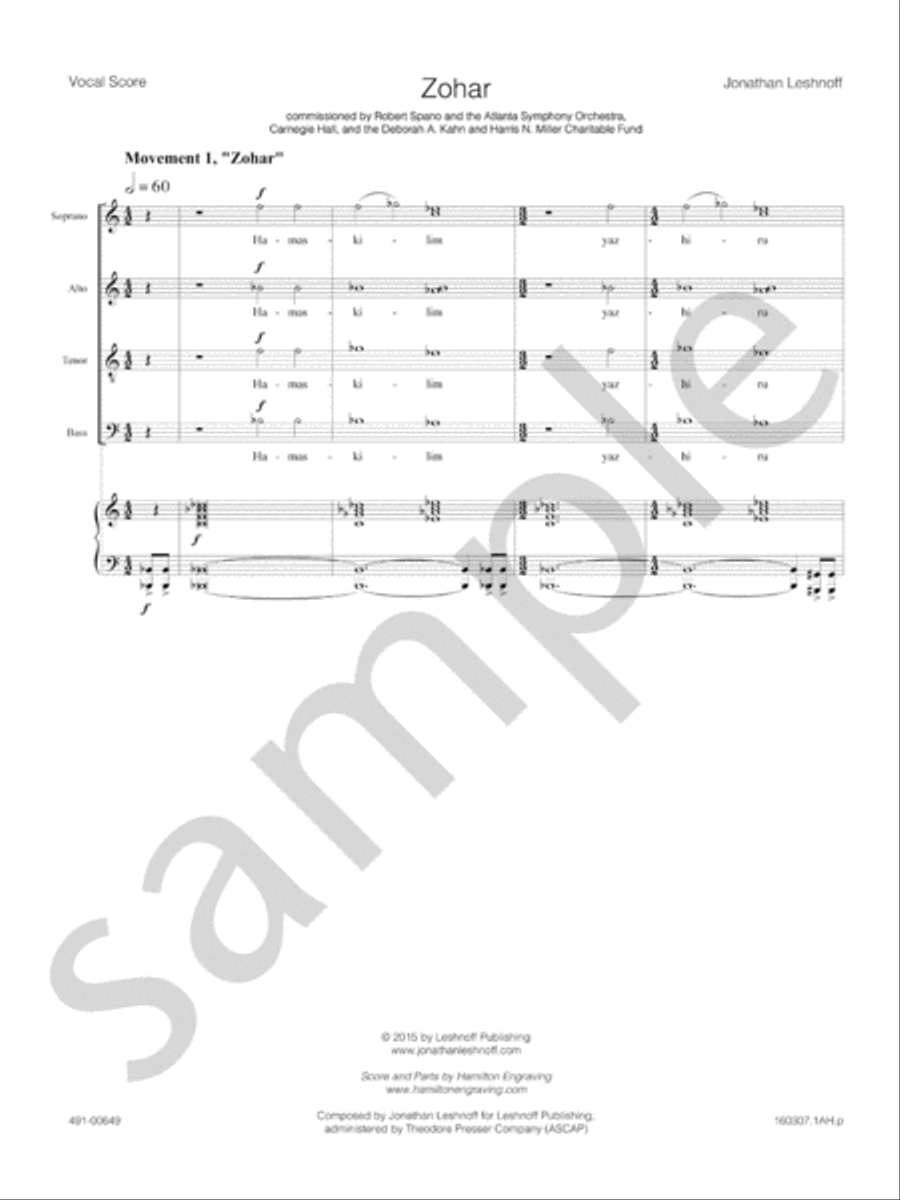 Zohar Zohar Choir scores gallery preview page 2