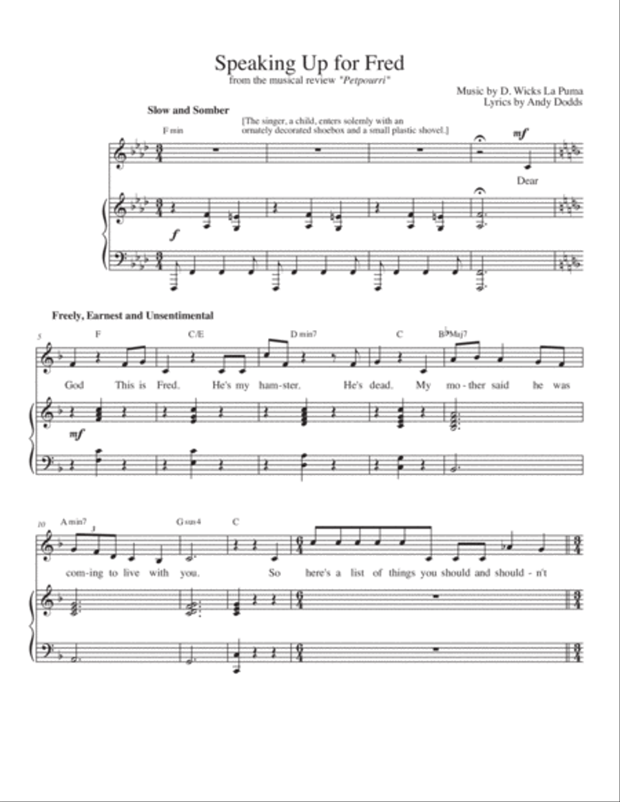 Speaking Up For Fred Voice scores gallery preview page 1