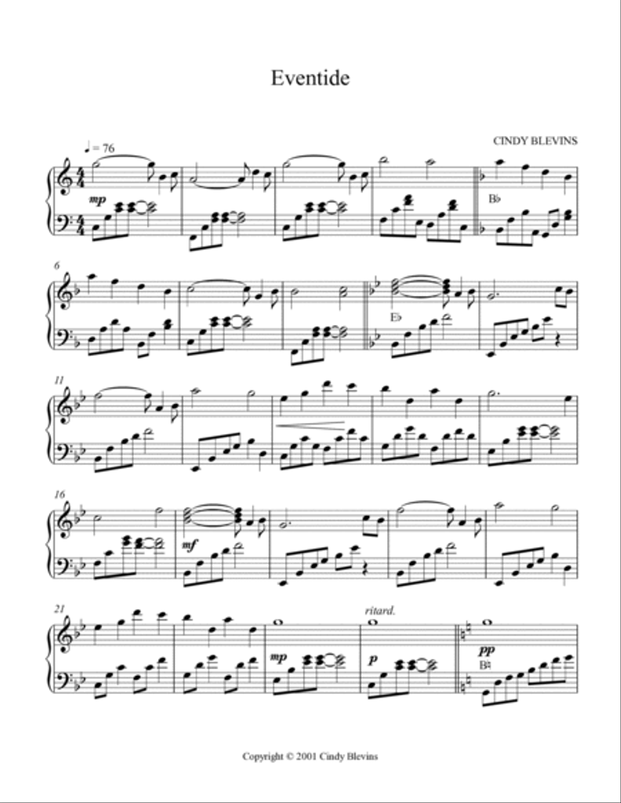 Eventide, solo for Pedal Harp Pedal Harp scores gallery preview page 2