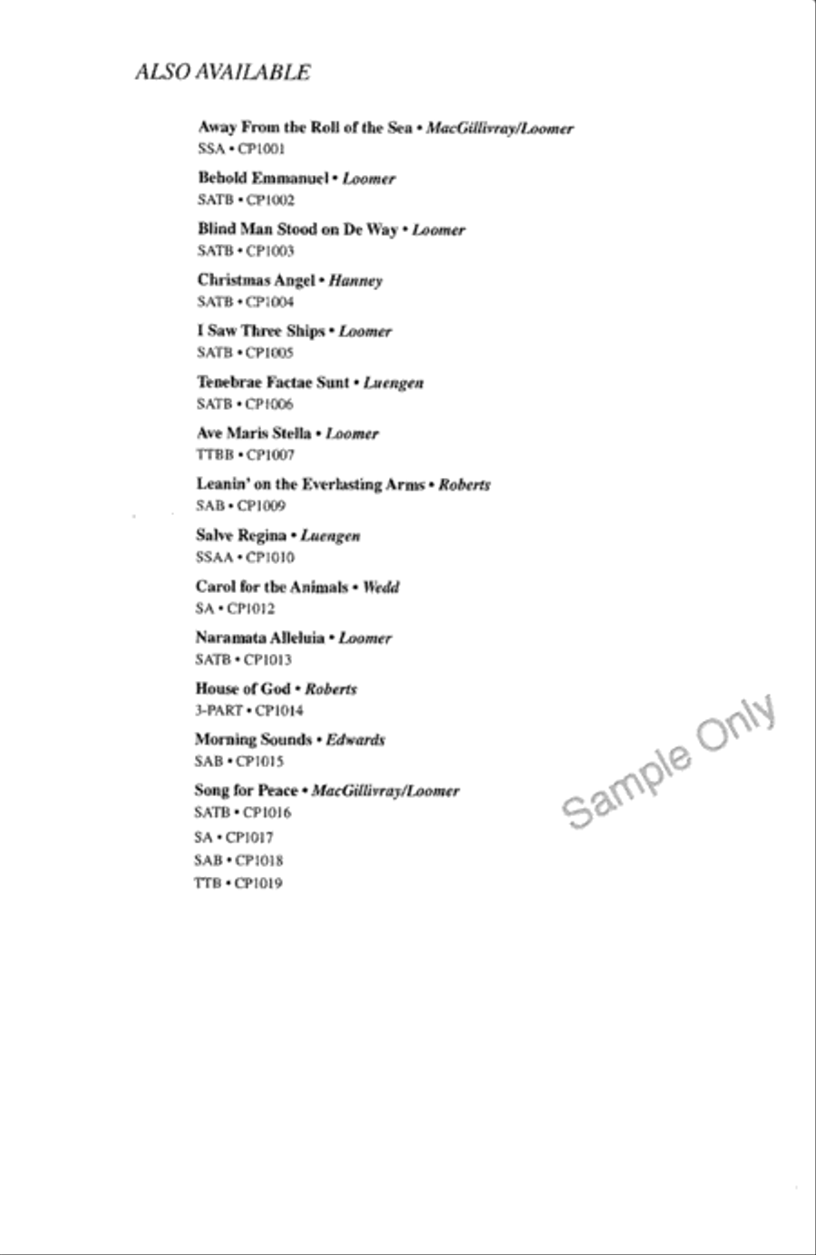 Song For Peace 3-Part scores gallery preview page 12