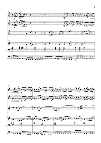 Sheep May Safely Graze (BWV 208) by JS Bach - arranged for 2 Recorders, Violin and Organ image number null