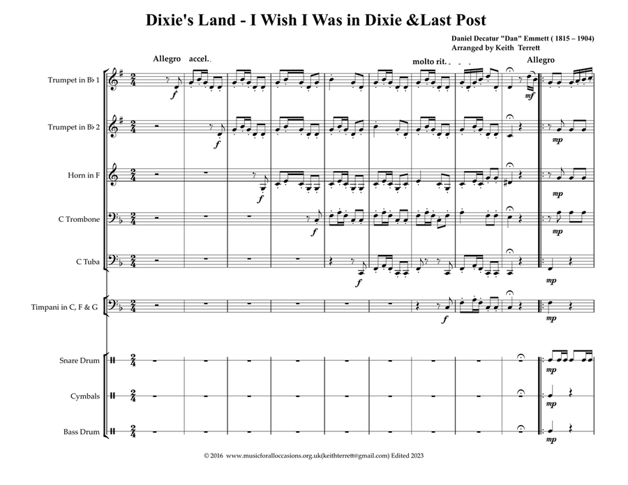 De facto Anthems of the Confederate States of America Brass Quintet scores gallery preview page 2