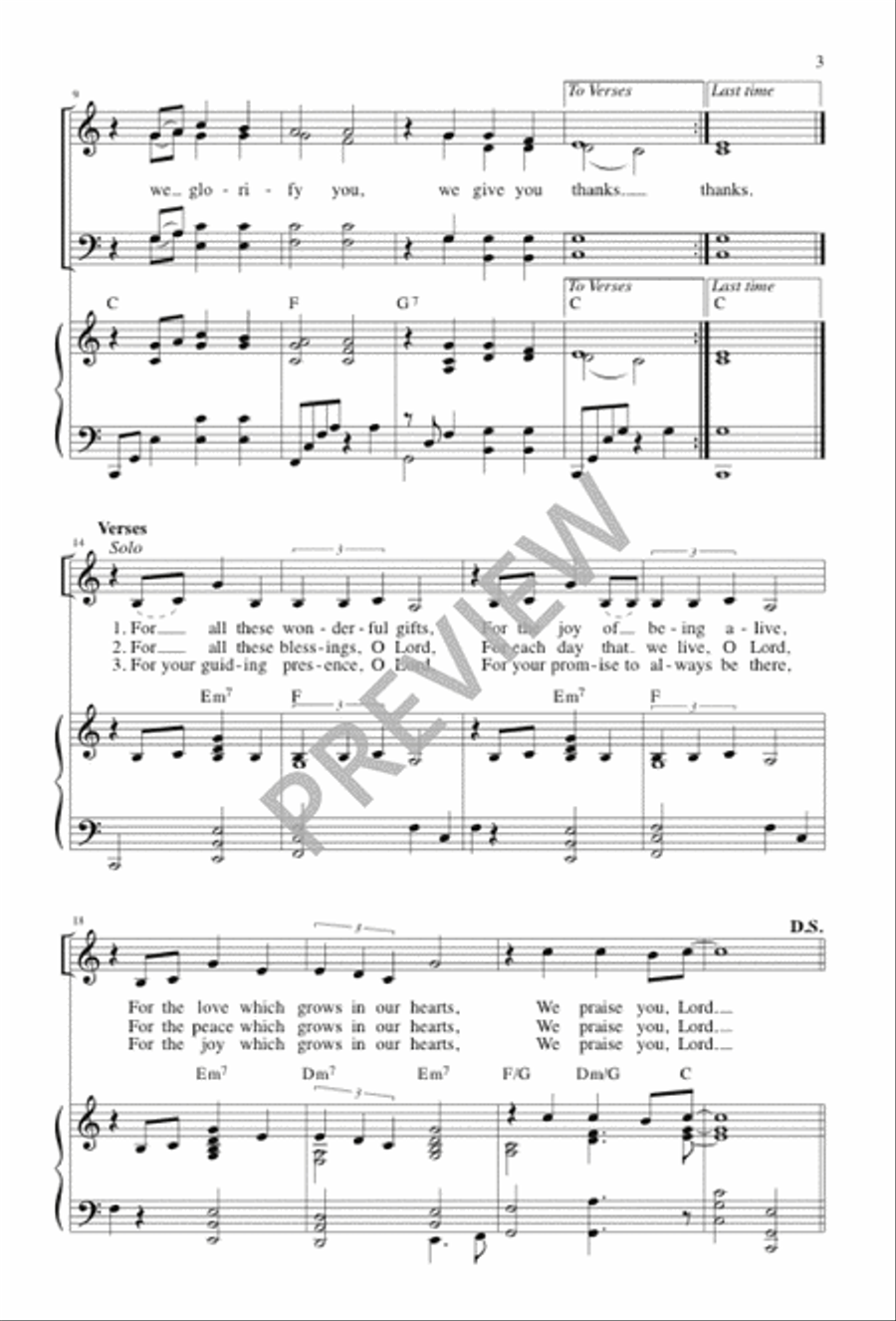 Litany of Thanksgiving 4-Part scores gallery preview page 2
