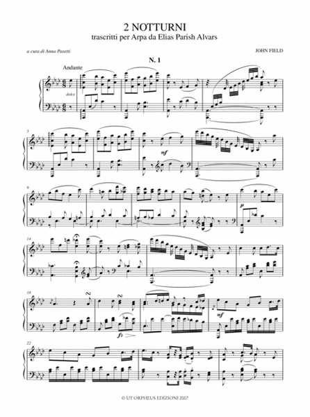 2 Nocturnes transcribed for Harp by Elias Parish Alvars