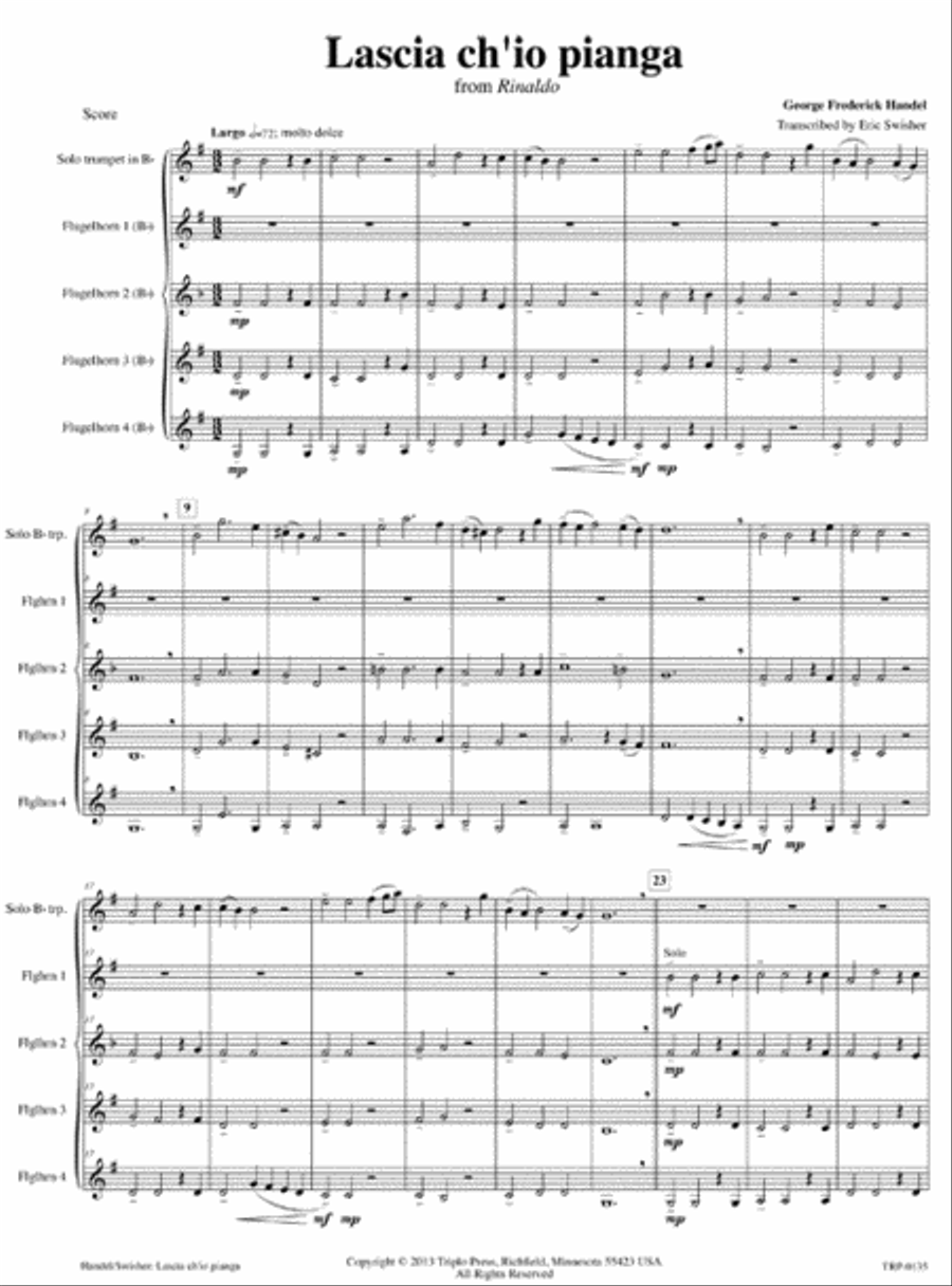Lascia Ch'io Pianga Small Ensemble scores gallery preview page 2