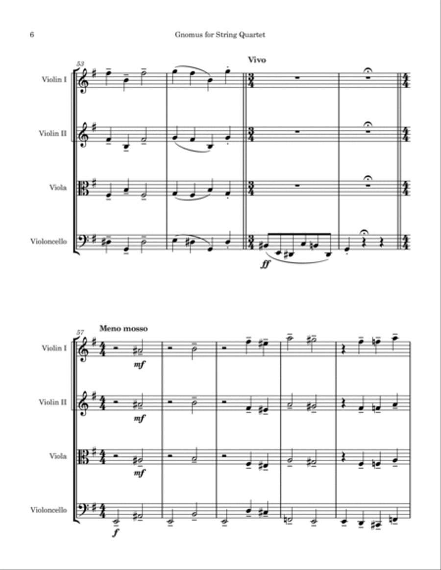Gnomus from Pictures at an Exhibition - String Quartet String Quartet scores gallery preview page 6