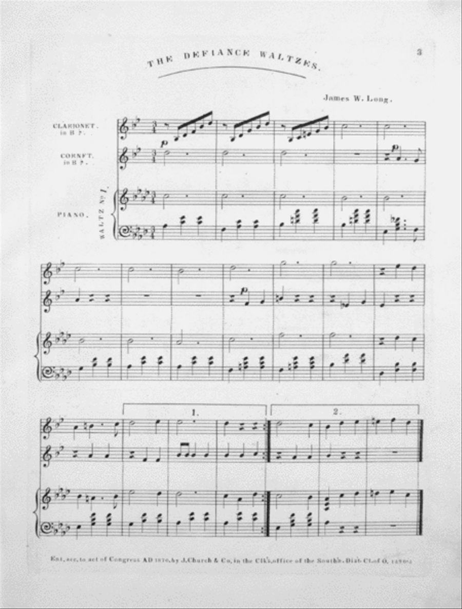 The Defiance Waltzes B-Flat Clarinet scores gallery preview page 2