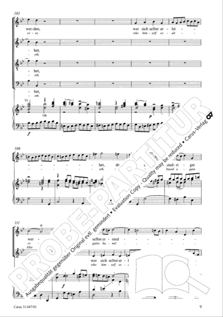 Who himself exalteth shall be abased again (Wer sich selbst erhohet, der soll erniedriget werden) 4-Part scores gallery preview page 10