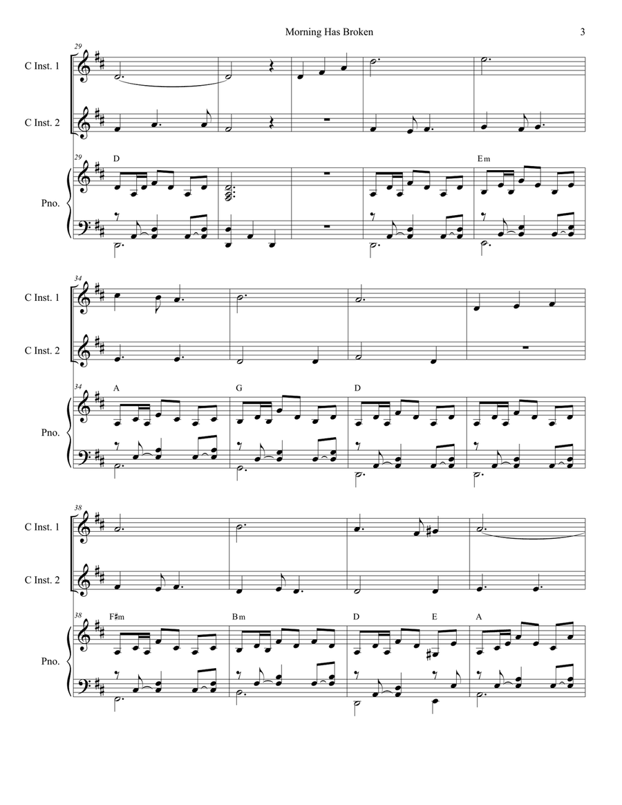 Morning Has Broken Flute scores gallery preview page 3