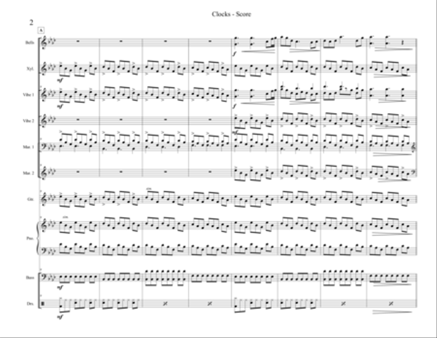 Clocks Clocks Percussion Ensemble scores gallery preview page 2
