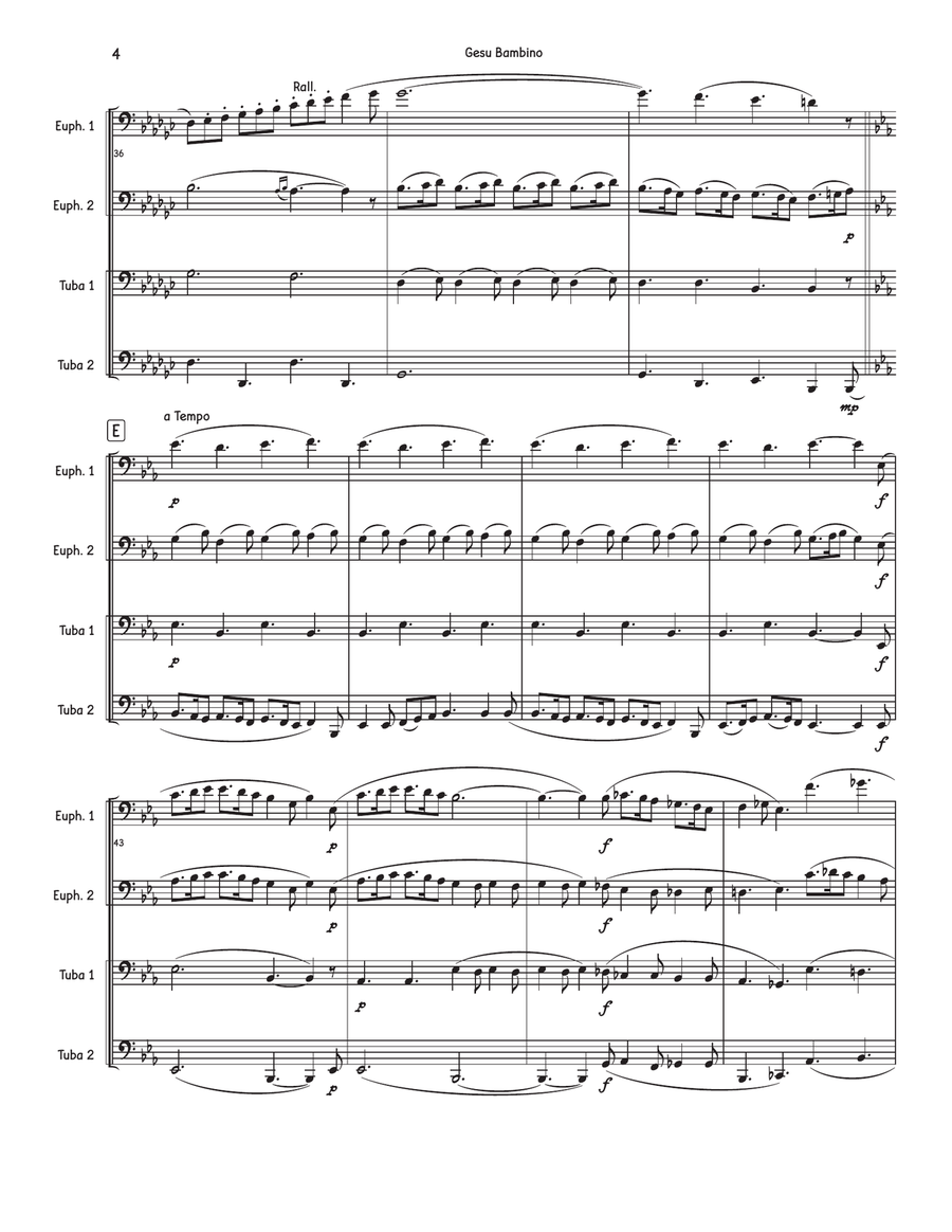 Gesu Bambino Gesu Bambino Brass Quartet scores gallery preview page 4