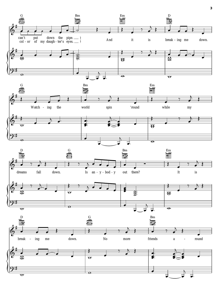 Losing My Way Piano, Vocal, Guitar scores gallery preview page 3