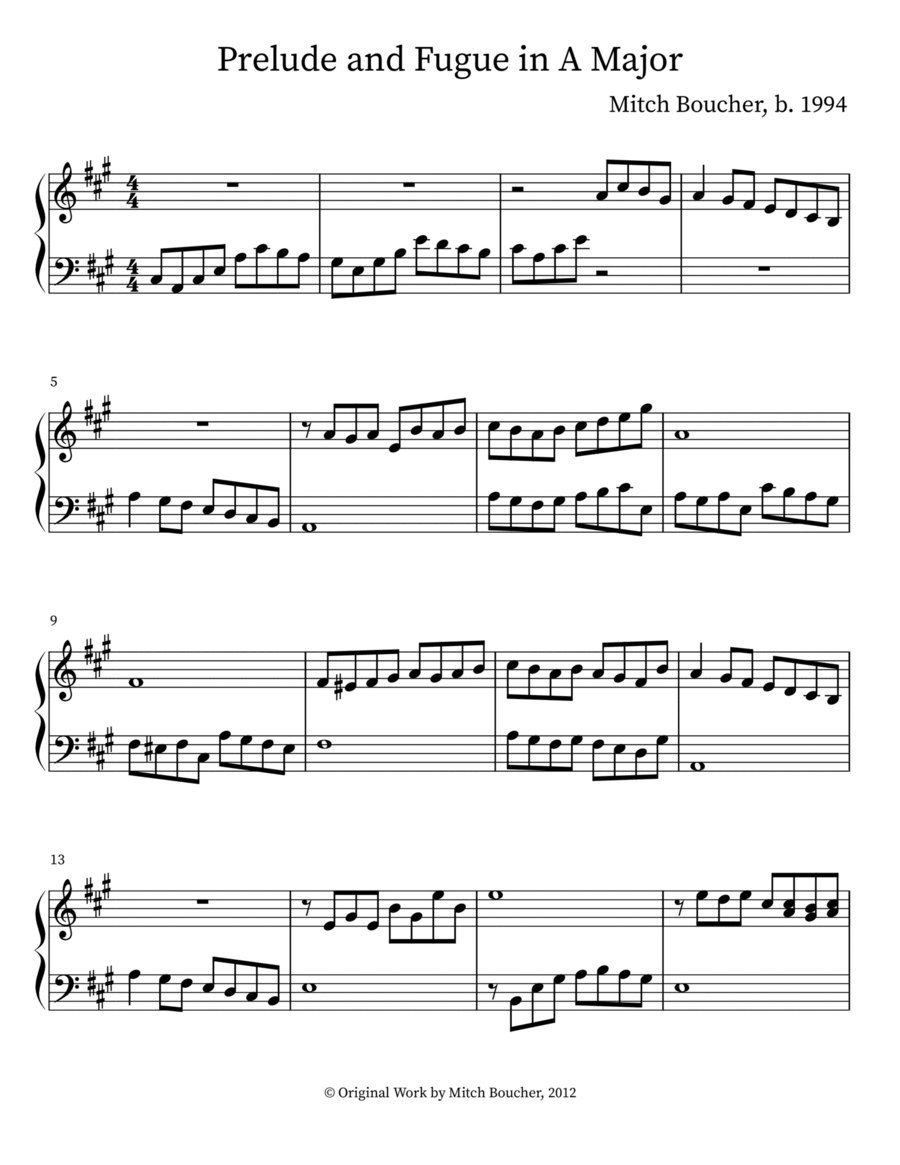 Prelude and Fugue in A Major