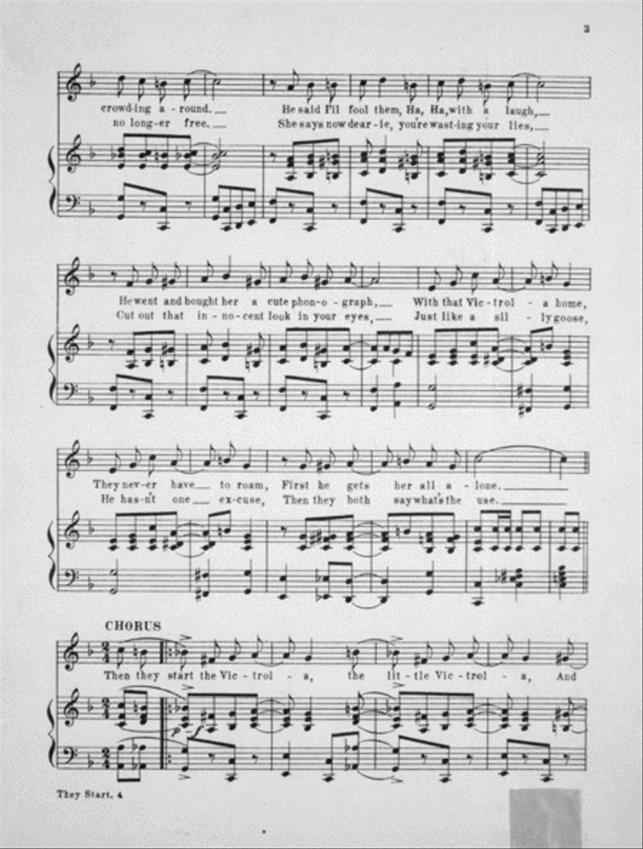 They Start the Victrola (And Go Dancing Around the Floor) Voice scores gallery preview page 3