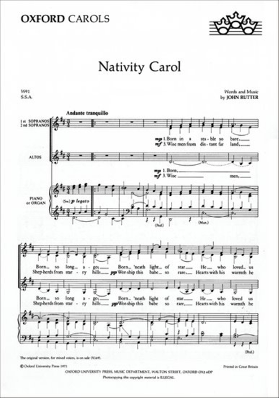 Nativity Carol SSA scores gallery preview page 1