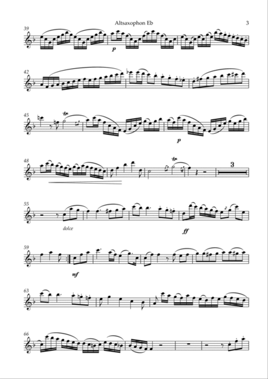 Devienne Sonata No 1 C Minor Part 1 Allegro (Altsaxophon) Alto Saxophone scores gallery preview page 3