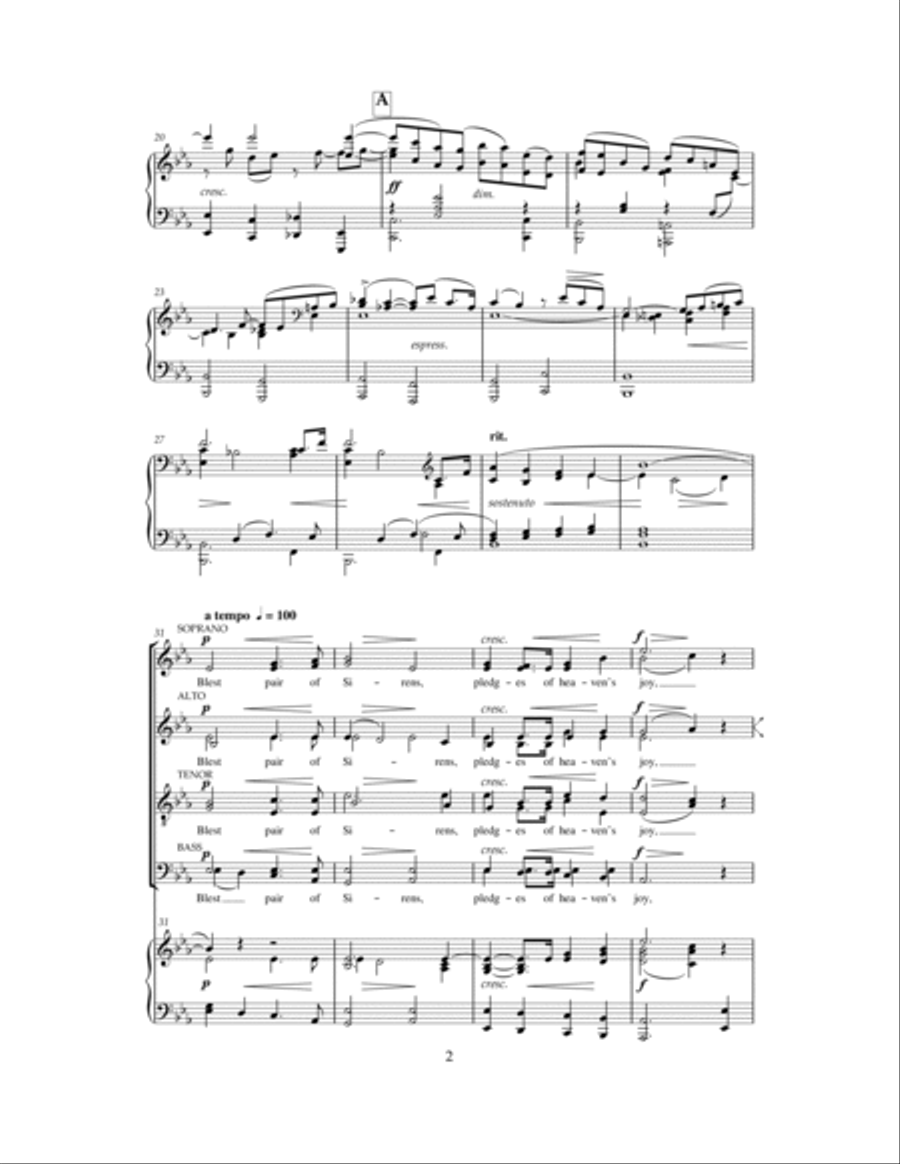 Blest Pair Of Sirens Blest Pair Of Sirens Choir scores gallery preview page 2