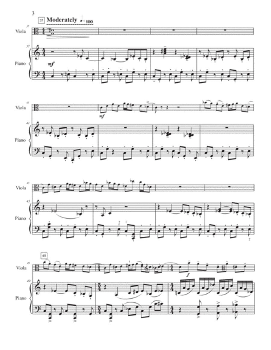 Sonata in a Simple Scale for Viola and Piano Piano scores gallery preview page 6