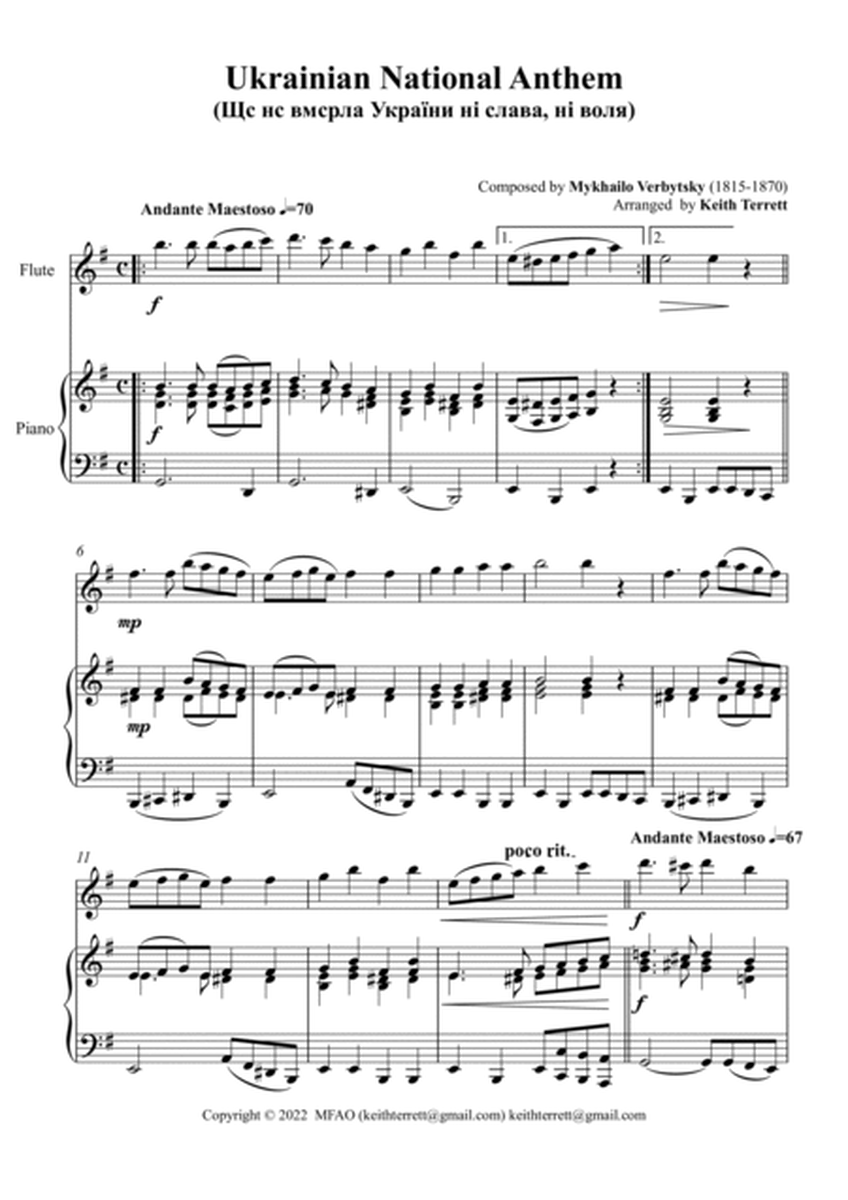Ukrainian National Anthem for Flute & Piano MFAO World National Anthem Series image number null