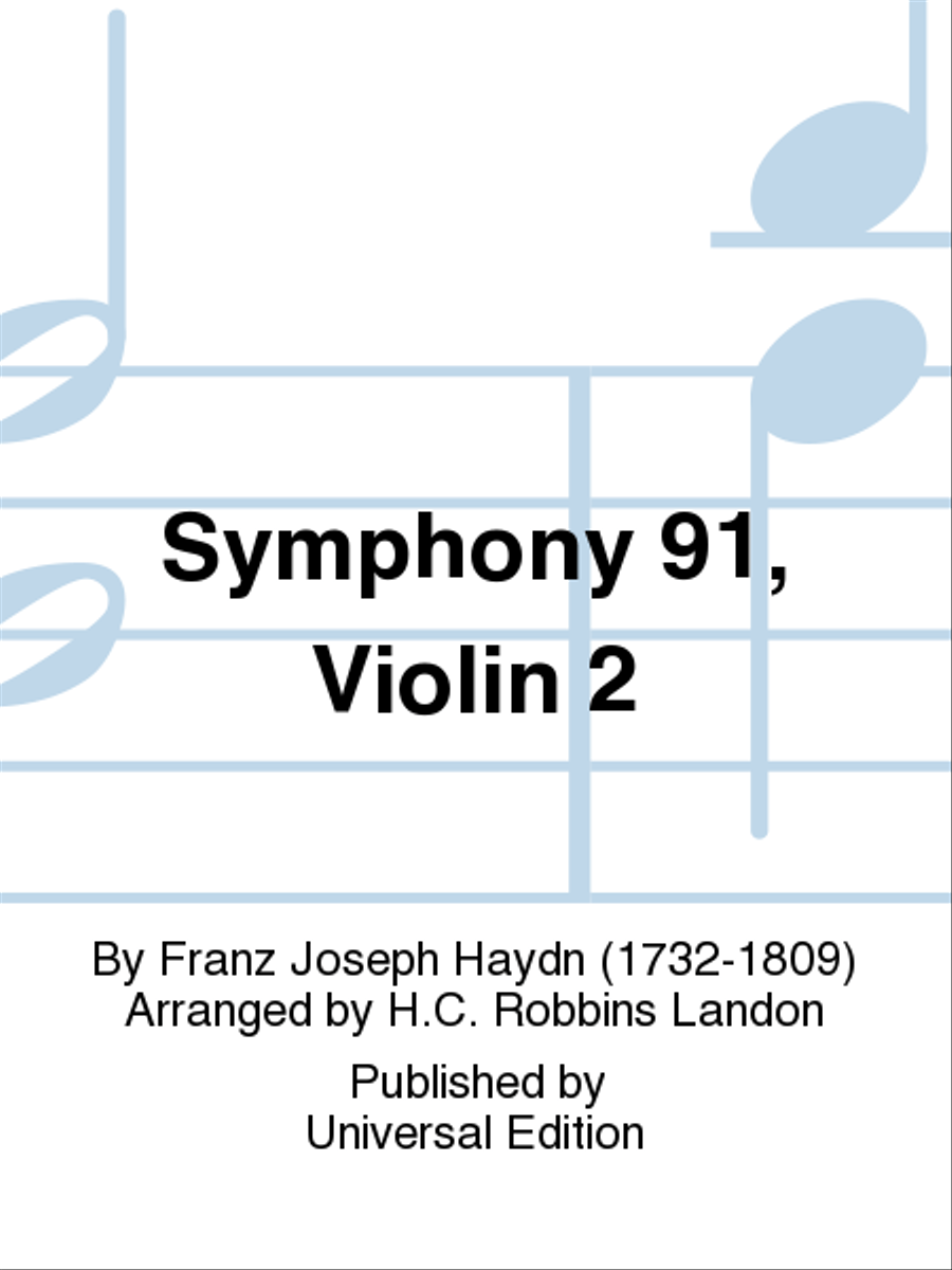 Symphony 91, Violin 2 Violin scores gallery preview page 1