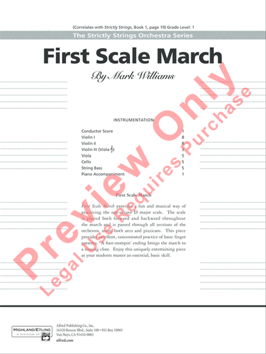 First Scale March String Orchestra scores gallery preview page 2