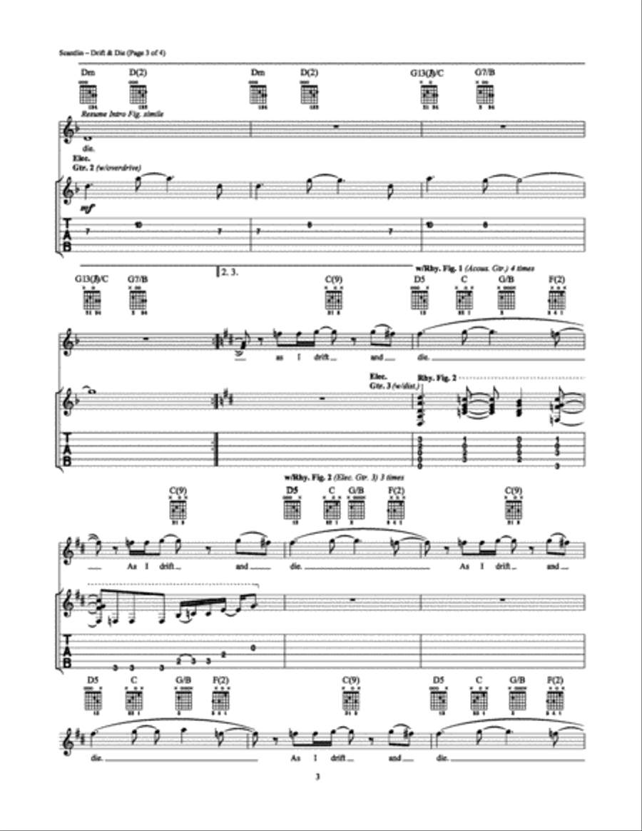 Drift & Die Electric Guitar scores gallery preview page 3