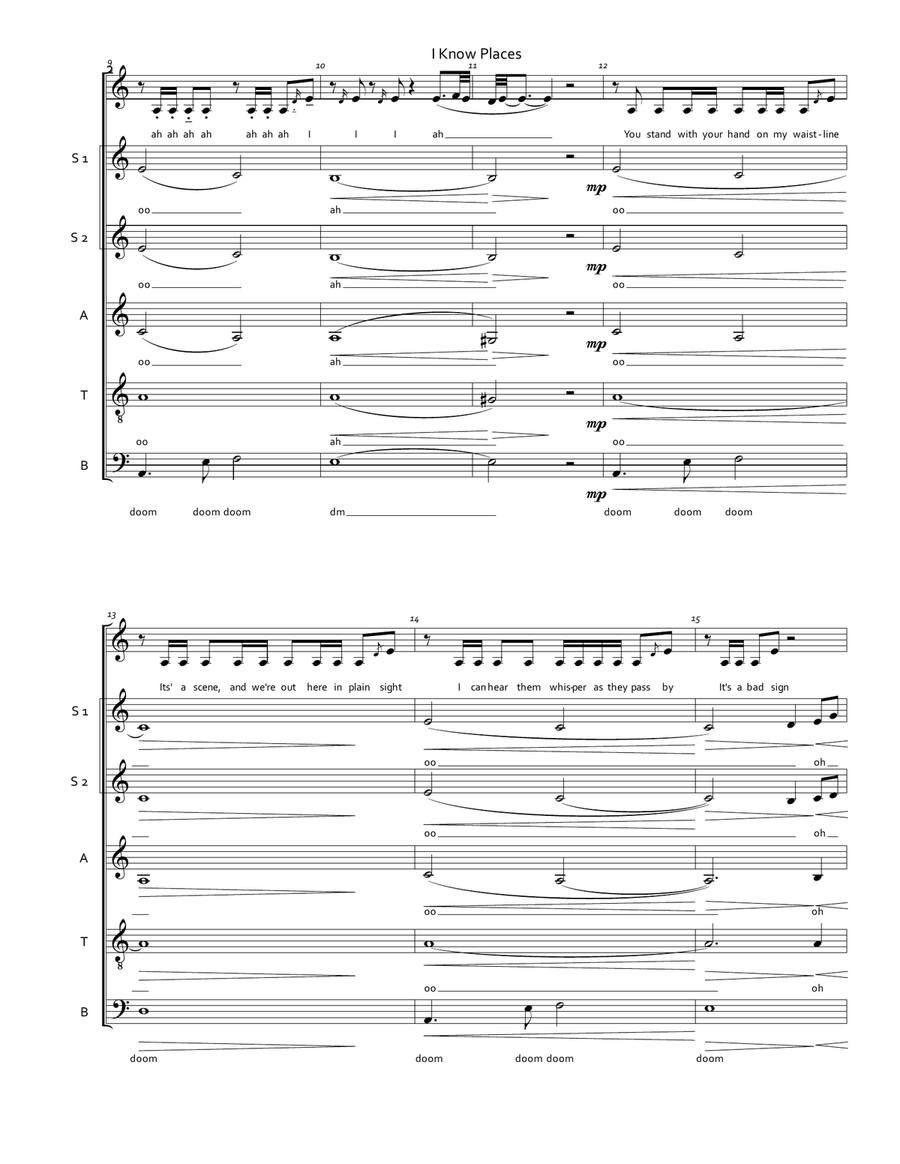 I Know Places Divisi scores gallery preview page 2
