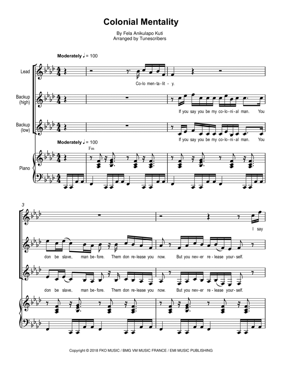 Colonial Mentality Voice scores gallery preview page 1