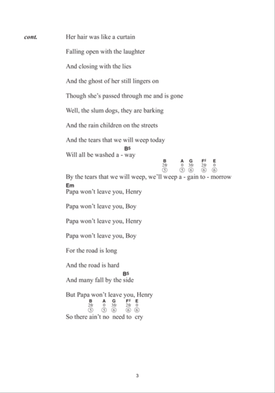Papa Won't Leave You Henry Guitar scores gallery preview page 3
