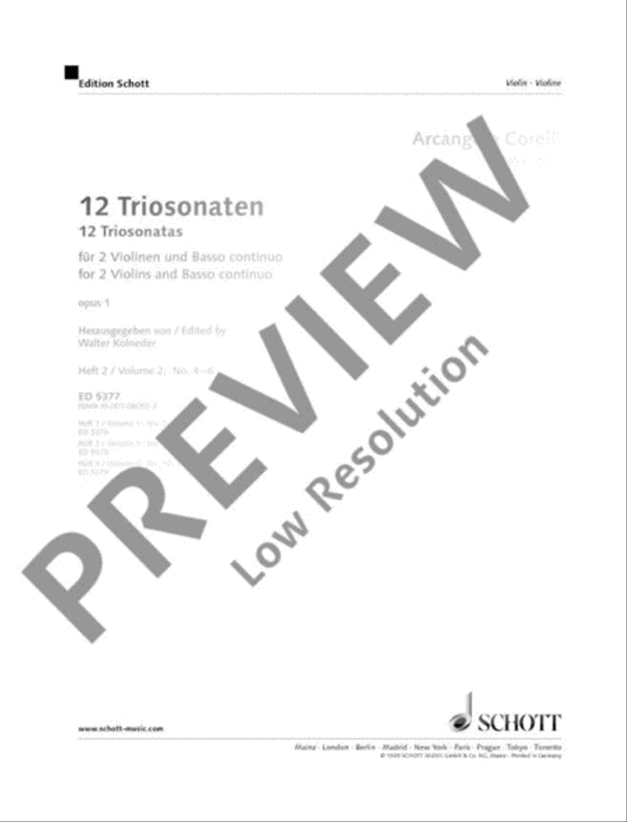 Twelve Triosonatas Cello scores gallery preview page 2