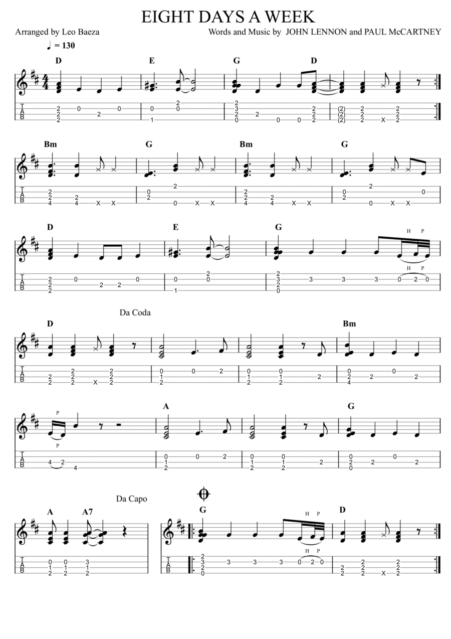 Rain Eight Days A Week Rain Eight Days A Week Ukulele scores gallery preview page 1