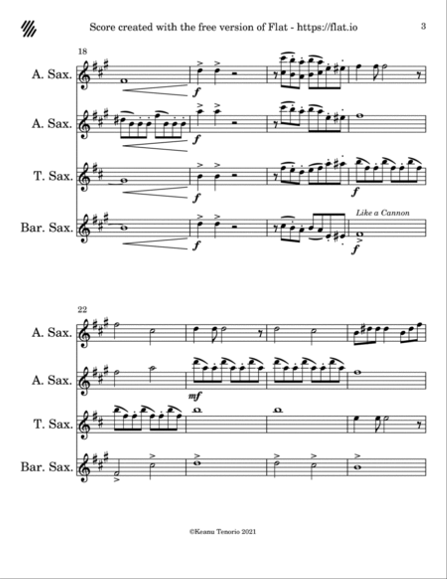 Morning Star Saxophone Quartet scores gallery preview page 3