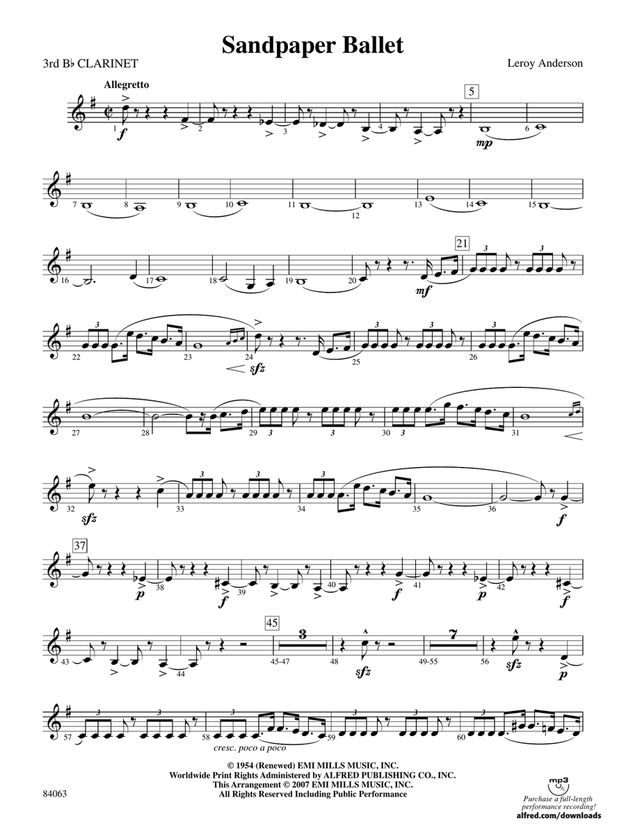 Sandpaper Ballet: 3rd B-flat Clarinet