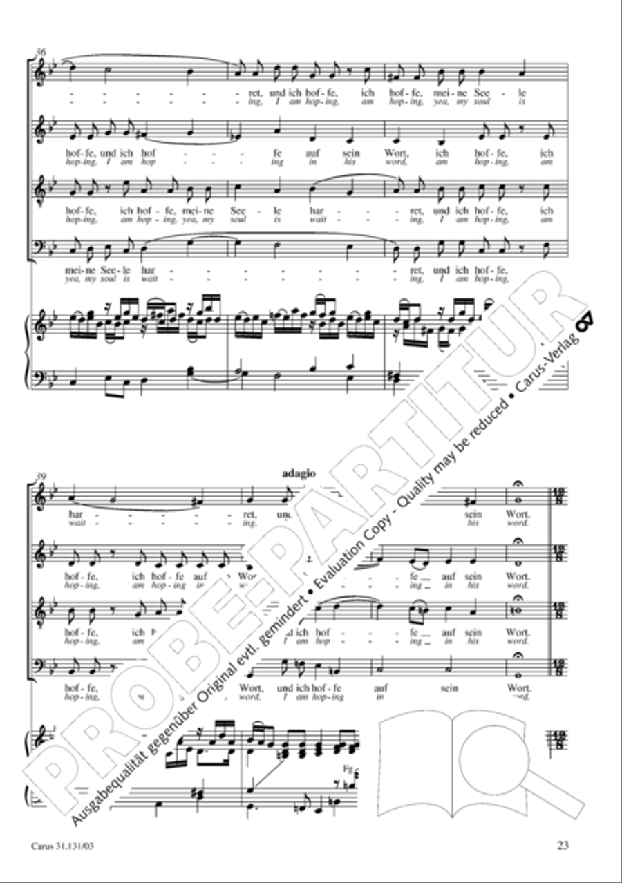 Form the deep, Lord, cried I, Lord, to Thee (Aus der Tiefe rufe ich, Herr, zu dir) 4-Part scores gallery preview page 24