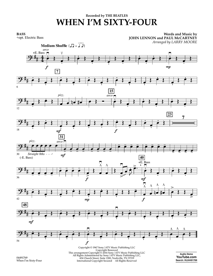 When I'm Sixty-Four - Bass Orchestra scores gallery preview page 1