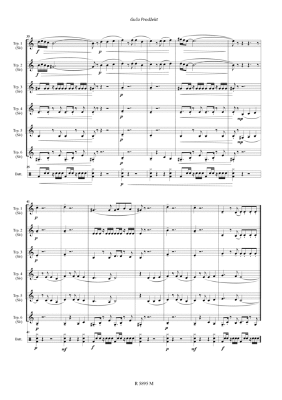 Guca prodzekt serbian gypsy music Trumpet scores gallery preview page 5