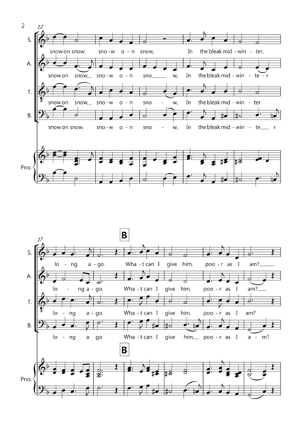 In the Bleak Midwinter for Choir (SATB) and Optional Piano image number null