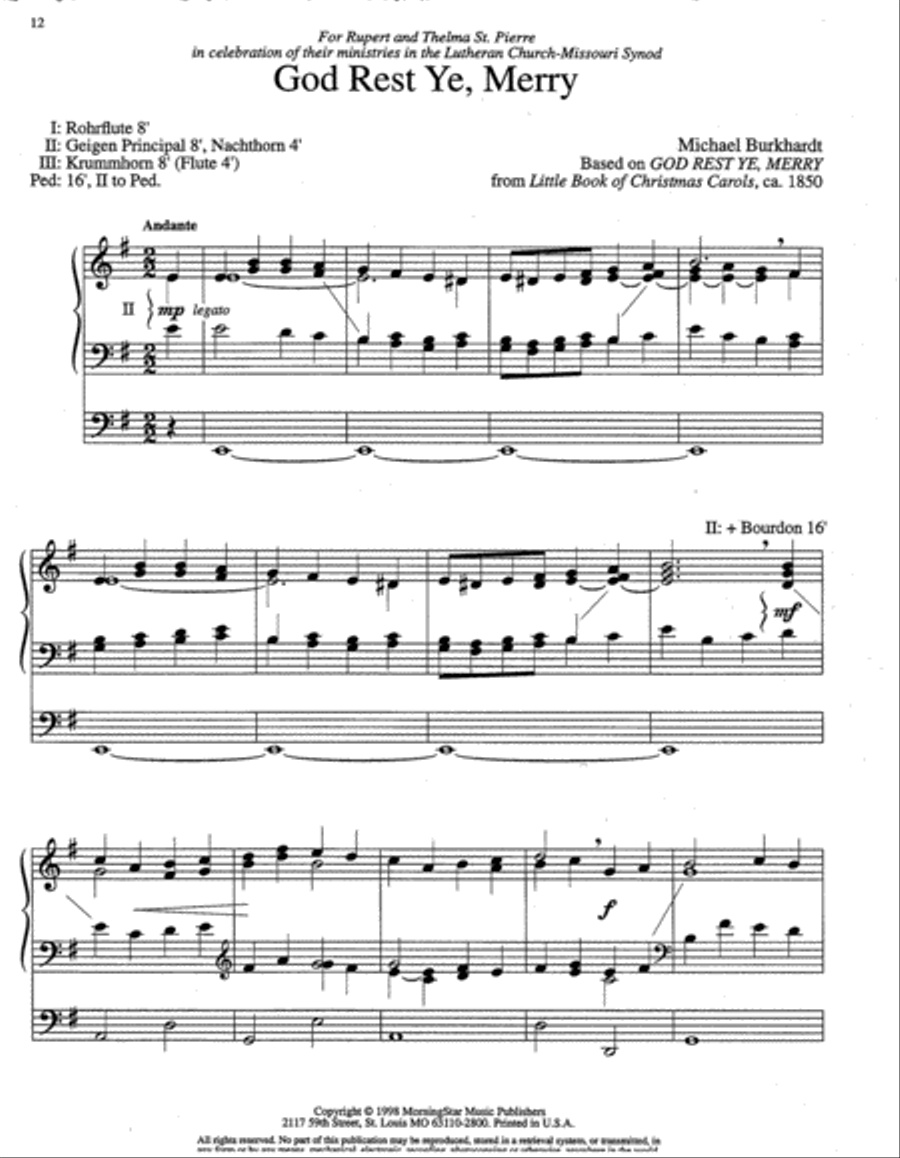 Five Christmas Hymn Improvisations, Set 3 Organ scores gallery preview page 5