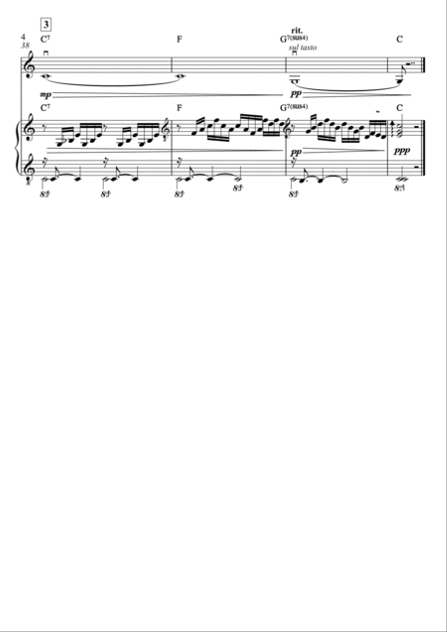 J.S. Bach - C. Gounod -- Ave Maria (meditative melody) -- violin&piano duet with lead sheet Violin scores gallery preview page 4