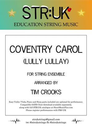 Book cover for Coventry Carol (Lully Lullay) - STR:UK String Orchestra version