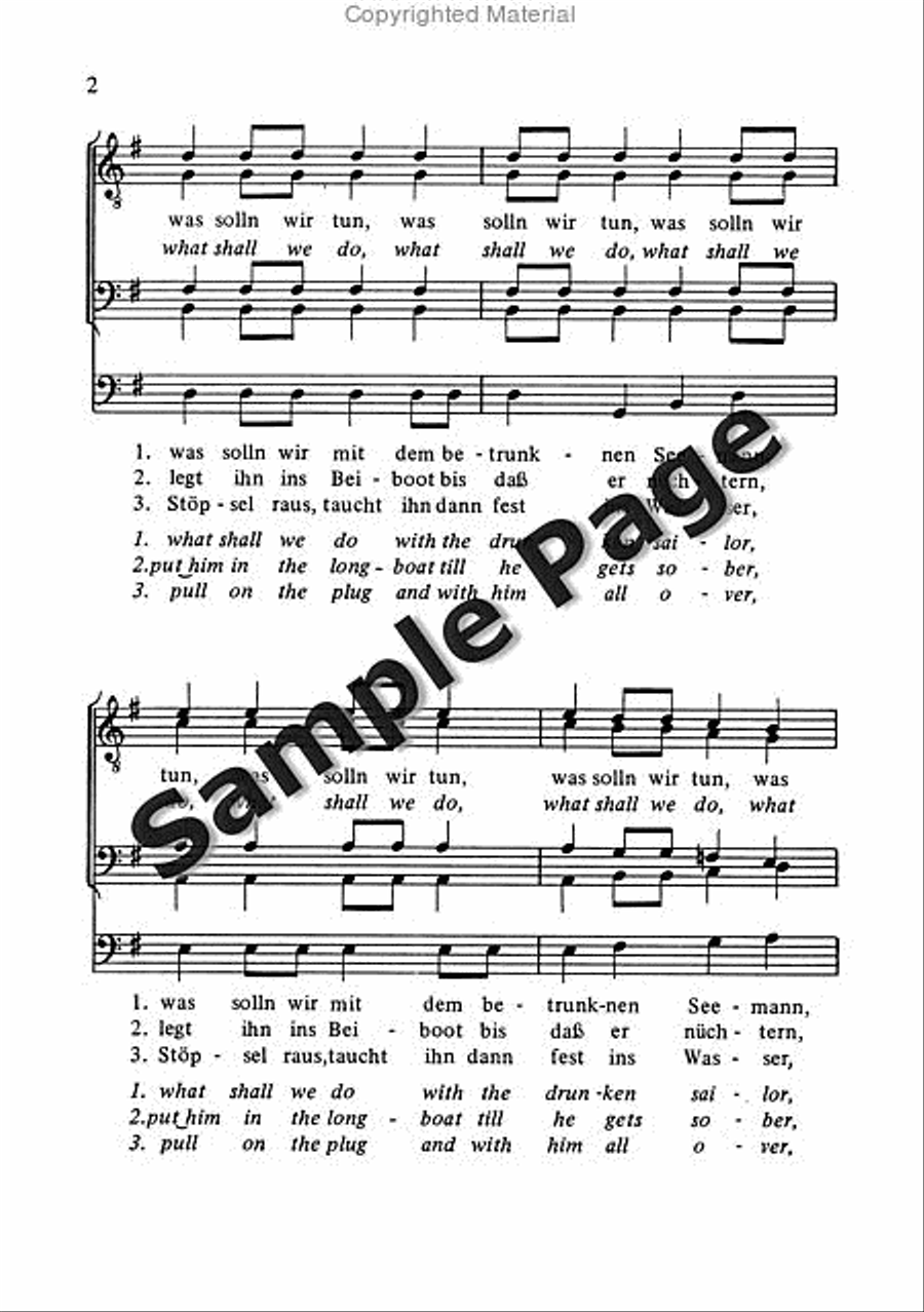 Kubizek A Betrunkene Seemann Men's Choir scores gallery preview page 3
