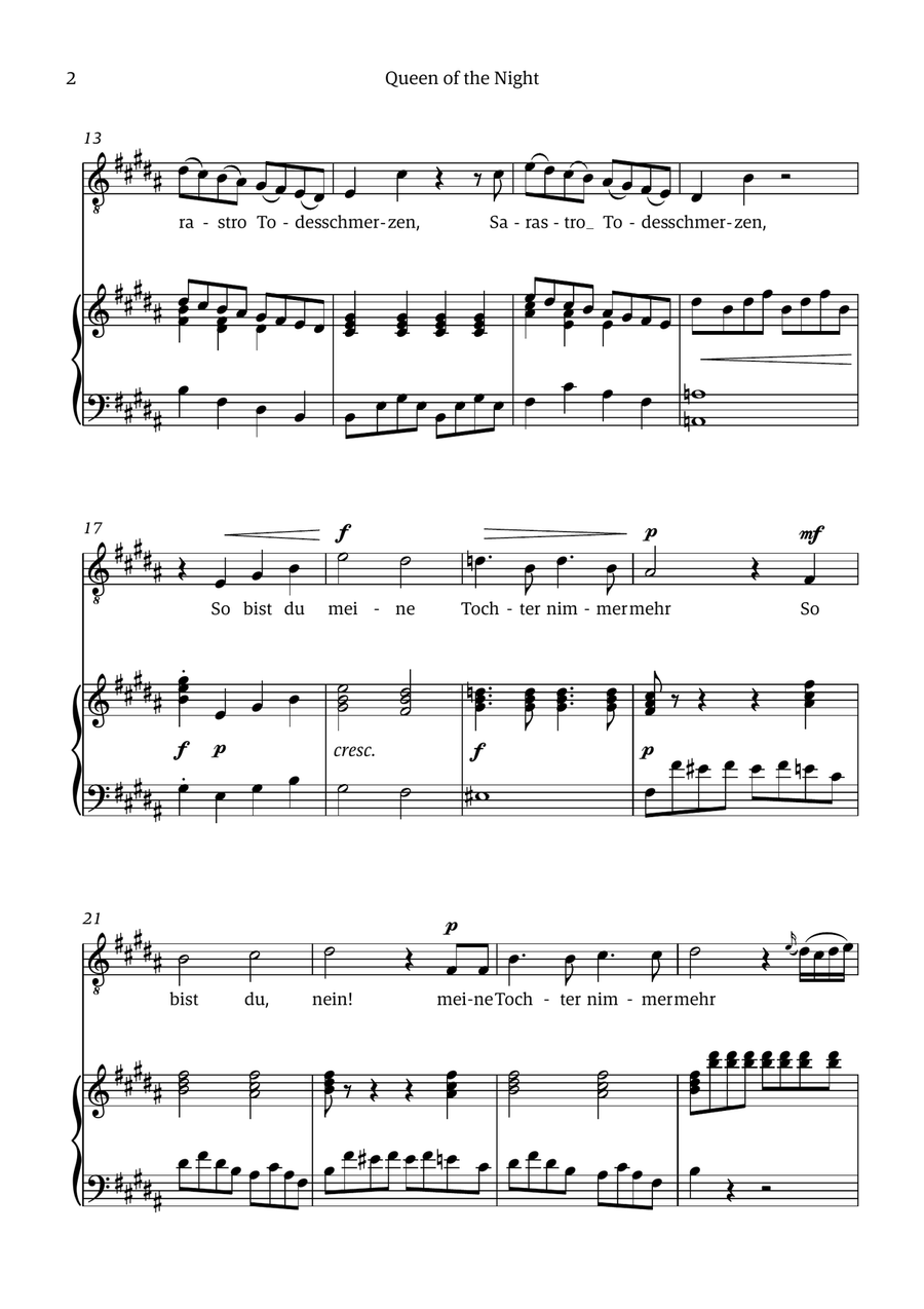 Queen of the Night (aria) - for TENOR in G# minor Chamber Music scores gallery preview page 2