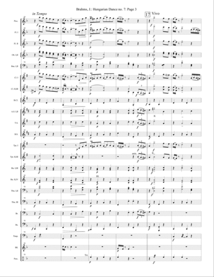 Hungarian Dance no. 7 - Extra Score (Band) Concert Band scores gallery preview page 3